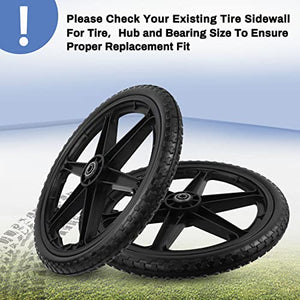 20x1.95" Flat Free Cart Wheels Compatible with rubbermaid Wheelbarrow Wheels, 20" Flat Free Tires with 5/8" Bearing Replacement for rubbermaid Cart Wheels/Big Wheel Utility Carts/Lawn Carts-2PCS