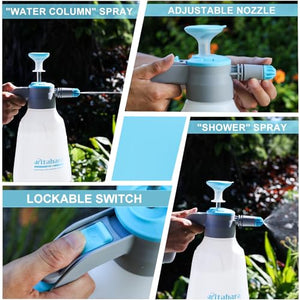 Kitahara 0.5 Gallon Handheld Pump Sprayer, 2L Pressure Garden Sprayer, 68 oz Lawn & Garden Water Spray Bottle with Pressure Relief Valve Adjustable Nozzle, for Yard Weeds Plant and Cleaning