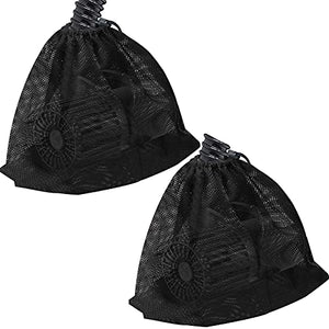 Hecaty 2 Pcs 12.2"x 15.9" Pump Barrier Bag, Pond Pump Filter Bag, Black Media Bag Large Pump Mesh Bag for Outdoor Water Ponds Filters (2Pcs-12.2"x 15.9")