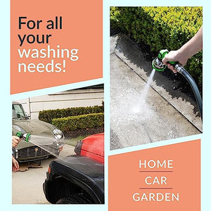 ALMA Garden Hose Nozzle Sprayer with THUMB CONTROL ON OFF VALVE - 10 Spray Pattern Perfect Garden Water Hose Sprayer Nozzle for Outdoor - Hose Head Attachment Gun Handle Nozzles