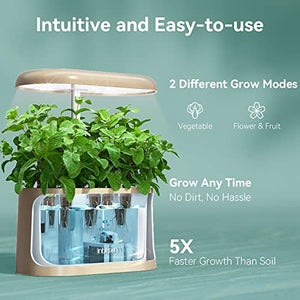 inbloom Hydroponics Growing System, Upgrade Indoor Herb Garden 3.0 with More 20% Red Grow Light, Plants Germination Kit, No Installation, Height Adjustable, Automatic Timer, Gifts for Friend - Gold