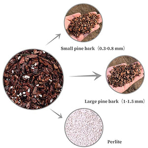 Orchid Potting Mix Orchid Bark, Mix Pine Bark and Perlite, Good Drainage and Water Retention (1 Quart)