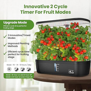 CYBSDF Hydroponics Growing System, 12 Pods Indoor Garden System with LED Full-Spectrum Plant Grow Light, Height Adjustable Indoor Herb Garden, Built-in Timer Function Herb Garden Kit Indoor Blue-5