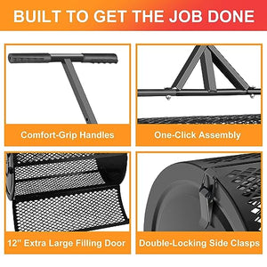 Maylaviu peat Moss Spreader 24 Inch Compost Spreader Fertilizer spreaders Roller with Upgrade T Shaped Handle,Easy to Assemble top Soil Spreader for Lawn and Garden Care Manure Spreaders Roller