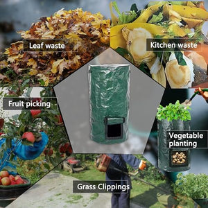 Compost Bin Bags 34 Gallon Compost Bin Garden Compost Bin Bags for Garden Yard Garbage Cans (Green 1pc)