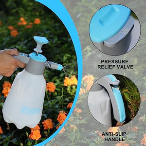Kitahara 0.5 Gallon Handheld Pump Sprayer, 2L Pressure Garden Sprayer, 68 oz Lawn & Garden Water Spray Bottle with Pressure Relief Valve Adjustable Nozzle, for Yard Weeds Plant and Cleaning