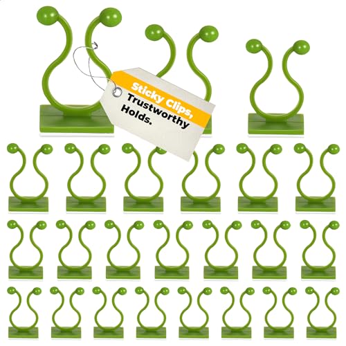 Wall Plant Clips for Climbing Plants - 110Pcs Green Vine Plant Support Plastic Clips Plant Accessories Self Adhesive Clips for Hanging plant hooks indoor - Self Adhesive Cable Clips Wall Plant Holder