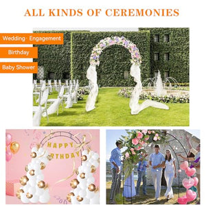 Adorox 7.5 Ft Metal Arch (Two Way Assemble) for Wedding Garden Bridal Party Decoration Arbor (Black)