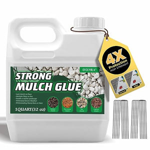 Oycevila Strong Concentrate Mulch Glue, Gravel Binder Mulch Glue, Non-Toxic Mulch Glue, Mulch Landscape Lock Adhesive Pea Gravel Stabilizer, Mulch Rock Glue for Landscaping Pea Gravel & Bark 32 oz