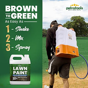 PetraTools Lawn Paint, Green Grass Lawn Spray Grass Paint For Lawn, Green Grass Spray For Lawn & Grass Spray Paint Grass Green, Green Dye for Lawn Spray on Grass (1 Gal)