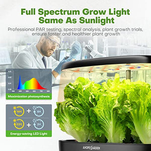 Indoor Garden Hydroponics Growing System: 12 Pods Plant Germination Kit Herb Garden Kit Growth Lamp Countertop with LED Grow Light Hydrophonic Planter Grower Harvest Vegetable Lettuce