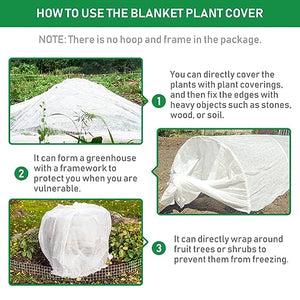 YNERHAI 10 ft x 50 ft Plant Covers Freeze Protection, Garden Frost Cloth Plant Covers for Winter Protection, Floating Row Cover Frost Blankets for Outdoor Plants (1.05 Oz/yd²)