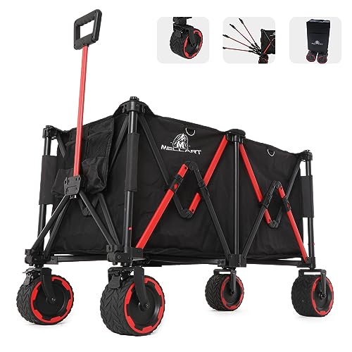 Wagon Cart, Wagons Carts Foldable, Beach Wagon for Sand, 200L Large Wagons Carts Heavy Duty Foldable, Adjustable Handle, Beach Cart Wagon Big Wheels for Sand. Perfect for Camping, Shopping.
