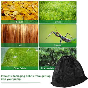 Hecaty 2 Pcs 12.2"x 15.9" Pump Barrier Bag, Pond Pump Filter Bag, Black Media Bag Large Pump Mesh Bag for Outdoor Water Ponds Filters (2Pcs-12.2"x 15.9")