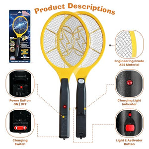 DEVOGUE® Electric Fly Swatter Bug Zapper Battery Operated Flies Killer Indoor & Outdoor Pest Control Mosquito and Insect Catcher Racket