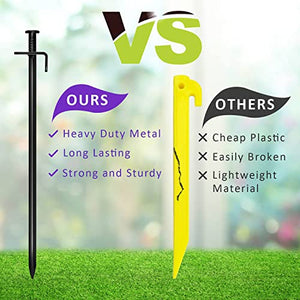 Heavy Duty Steel Tree Stake Kits,Tree Staking and Supports Kits for Young Trees Against Bad Weather, Include 3 PCS Tree Straps for Staking, 3 PCS 11.8 Inch Tree Stakes and 31.2 Feet Rope for Anchoring