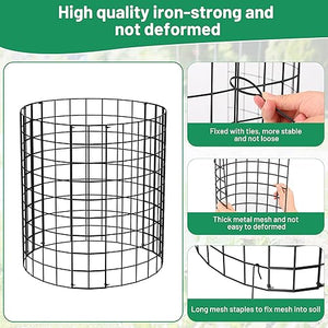 Keten 5 Pack Plant Protector from Animals, 15pcs Metal Mesh to Keep Animals Out, 13.7'' Dia x 13.7'' H Plant Cages, Garden Protection Bunny Barricades from Chicken Squirrels for Flowers & Vegetables…