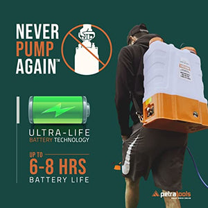 PetraTools Sprayer’s Green Grass Paint (1 Gal) and 4 Gallon Battery Powered Backpack Sprayer