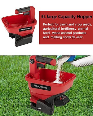 Uniqwamo Handheld Grass Seed Spreader for Milwaukee M18 Li-ion Battery, Available Year-Round, Grass Seeds, Rock Salt (Battery not Included)