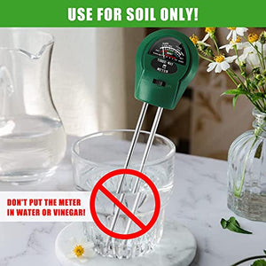 Soil Moisture Tester,3-in-1 Soil Hygrometer Sensor, Plant Water Meter,PH Soil Moisture Meter is Suitable for Garden,Indoor,and Outdoor Lawn Care(No Battery Needed)