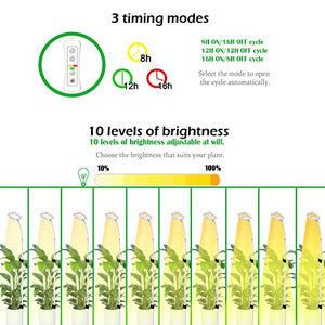 yadoker Grow Light with Stand, LED Plant Light for Indoor Plants, Full Spectrum Grow Lamp, 8/12/16H Timer, 10 Dimmable Levels, 7 Switch Modes, Adjustable Tripod Stand 15-66 inches