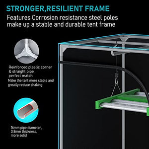 TopoGrow Hydroponics 48"X24"X72" Indoor Grow Tent Diamond Reflective Mylar 4'X2' Grow Tents House Dark Room with Floor Tray Indoor Gardening for Indoor Plant Tent Growing System