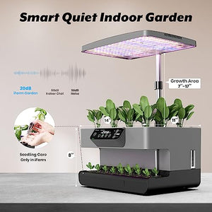 iFarm Hydroponics Growing System 28 Pods Indoor Garden, App Control 35W Grow Light,Plants Germination Kit,Water Shortage Alarm,Silent Pump Automatic Herb Garden(Lettuce Seeds) for Family