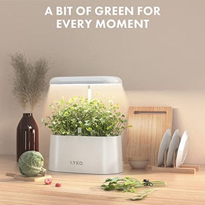 Hydroponics Growing System, LYKO 5 Pods Indoor Herb Garden with 70 LEDs Full-Spectrum Plant Grow Light, Hydroponic Herb Garden White,Gifts for Father or Mom