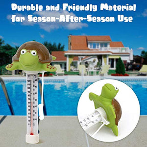 XY-WQ Floating Pool Thermometer, Large Size Easy Read for Water Temperature with String for Outdoor and Indoor Swimming Pools and Spas (Turtle)