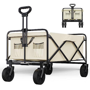 DreamQuest Wagon, Wagon Cart with Wheels Foldable,Load 260lbs Collapsible Folding Outdoor Utility Wagon Garden Carts for Transporting Heavy Loads, Shopping and Camping