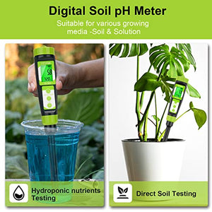 YINMIK Digital Soil pH Meter for Gardeners, Soil Direct pH Tester for Plant Care, Measure pH of Solution Potting Soil Growing Media,Great for Indoor,Greenhouse,Outdoor,Garden, Lawn, Farming, Yard Use