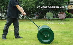 KENDIYAS Lawn & Garden Spreaders - 44 Inch Compost Spreader with Improved T Shape Handle - Spreader for Top Dressing Compost, Fertilizer, Mulch and Soil-Strong and Lightweight Material for Basket