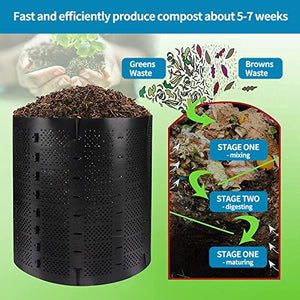 Outdoor Compost bin, Large Capacity, Expandable Outdoor composter, Create Fertile Soil Quickly, Easy to Assemble