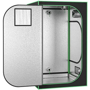 Nova Microdermabrasion 48'' x 48''x 80'' Grow Tent, 4'x4' Indoor High Reflective Mylar Hydroponic Growing Tent Room with Observation Window and Floor Tray for Plant Fruit Flower Veg