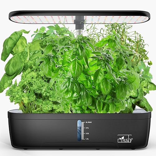 CYBSDF Hydroponics Growing System, 12 Pods Indoor Garden System with LED Full-Spectrum Plant Grow Light, Height Adjustable Indoor Herb Garden, Built-in Timer Function Herb Garden Kit Indoor Blue-5