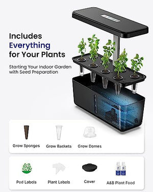 iDOO WiFi Hydroponics Growing System, Indoor Gardening System with LED Grow Light, APP Controlled Auto-Timer, Pump System, Smart Garden for Home Kitchen Gardening, 8 Pods, Height Up to 13.6"