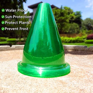 【12 Pieces】 Garden Cloches for Plants, Multifunctional Plant Covers Plant Protectors Transparent Bell Jar Cloches to Protect Plants from Birds, Slugs, Frost, Freeze Weather, 7.8" D x 9.4" H, Green