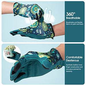 isilila Womens Gardening Gloves with Touch, Superior Grip Garden Work Gloves for Weeding, Planting, Digging and Pruning