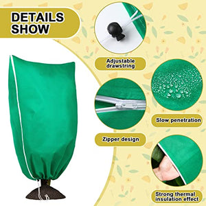 Shappy 8 Pcs Plant Covers Freeze Protection Frost Blankets for Outdoor Plants with Drawstring and Zipper Large Protectors Cover from Sun Cold Wind Pest Protector Bag (Green, 31.5 x 47.2 In)