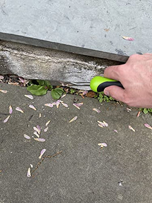 Garden Guru Patio Crack Weeder Tool with Ergonomic Handle – Stainless Steel Weed Puller for Patio Sidewalk Driveway Cracks | Rust Resistant