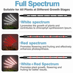 Grow Lights for Indoor Plants, DICCEAO 150W LEDs Grow Light for Seed Starting with Full Spectrum, 3/9/12H Timer, 10 Dimmable Levels, 3 Switch Modes