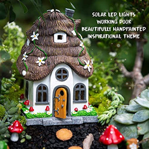WILD PIXY Garden Kit - Glow in The Dark Fairy Accessories Set, 7.1" Fairy House with Opening Door and Solar LED Light, Glow Stones, Garden Decorations for Indoor or Outdoor