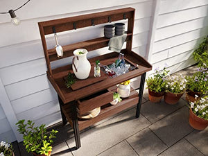 Vita VT17744 Mezza Potting Bench, Dark Brown