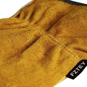 FZTEY Yard Gardening Safety Work Protective Leather Gloves Men & Women 9(Large)