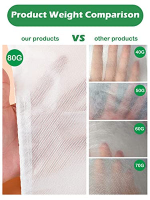 Abimars Plant Covers Freeze Protection Jacket 2.36 oz/yd², 3.3ft x 3.3ft Reusable Winter Drawstring Plant Covers with Zipper, Frost Cloth Plant Freeze Protection, 2 Pack