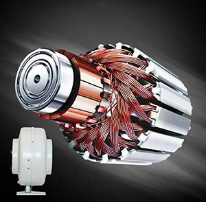 MYOYAY 6 Inch Inline Duct Ventilation Fan 440 CFM Duct Exhaust Blower Centrifugal Fan Turbine Fan for Grow Tent Grounded Power Cord