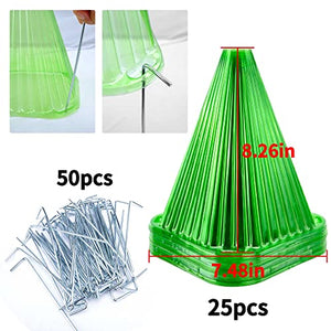 UCandy Pack 25 Garden Cloches for Plants,Reusable Plant Bell Cover,Protects Plants from Birds, Frost,Snails Etc,7.7" D x 8.7" H, Green (green-25 Pack)