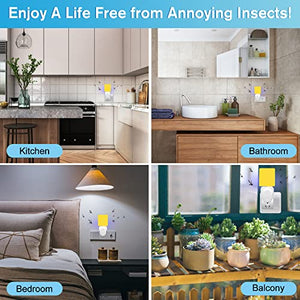 Flying Insect Trap Plug-In, 2023 Upgrade Mosquito Trap Gnat Killer, Safe Non-Toxic UV Light Attractant Indoor Plug-In Night Light Fly Trap with Sticky Pad for Flies, Gnats, Moths(1 Pack, White)