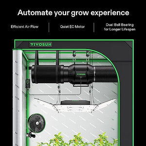 VIVOSUN AeroZesh T6 6-inch 408 CFM Inline Duct Fan, Entirely Programmable PWM-Controlled EC Fan for Grow Tent Ventilation