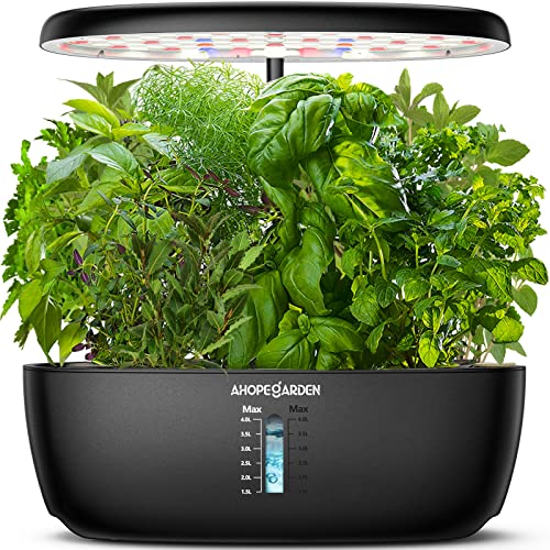 Indoor Garden Hydroponics Growing System: 12 Pods Plant Germination Kit Herb Garden Kit Growth Lamp Countertop with LED Grow Light Hydrophonic Planter Grower Harvest Vegetable Lettuce